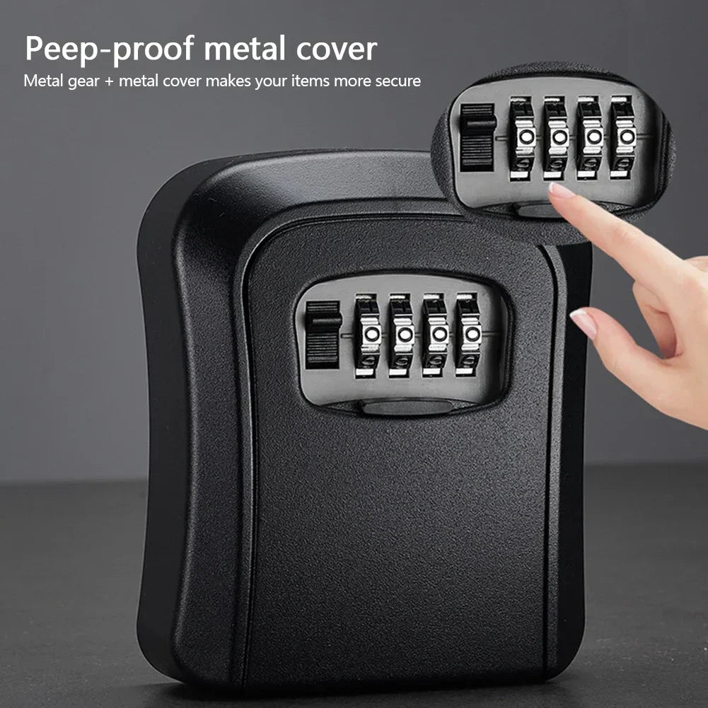 Lock Key Storage Box Wall Mount Outdoor Lock Box for House Keys Key Safe with Combination Lock 5 Key Capacity