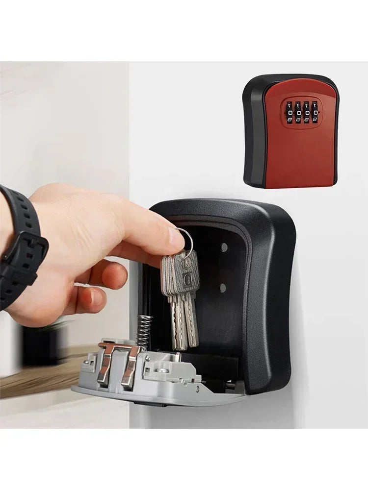 Lock Key Storage Box Wall Mount Outdoor Lock Box for House Keys Key Safe with Combination Lock 5 Key Capacity