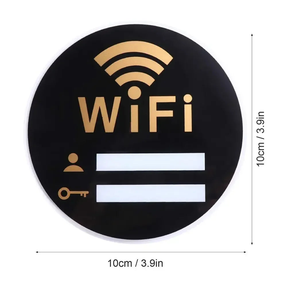 WiFi Sign Acrylic Mirror Wall Sticker for Public Places Shops Handwriting Account And Password Wifi Notice Board Wall Sticker