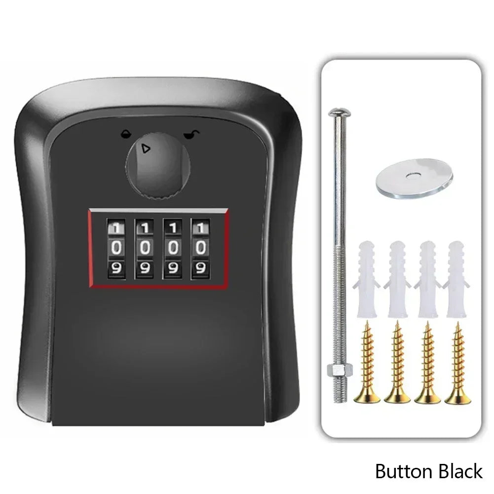 Lock Key Storage Box Wall Mount Outdoor Lock Box for House Keys Key Safe with Combination Lock 5 Key Capacity